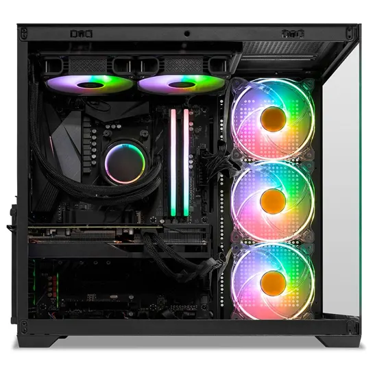 PC gamer com LEDs coloridos sendo montado em domicílio pela Técnico de Informática RJ